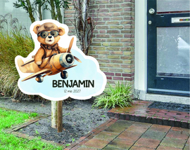 geboortebord ❤︎ raambord ❤︎ raamsticker | vliegtuig 089