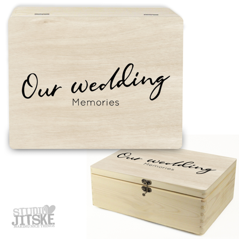 Houten herinneringsdoos huwelijk - houten doos