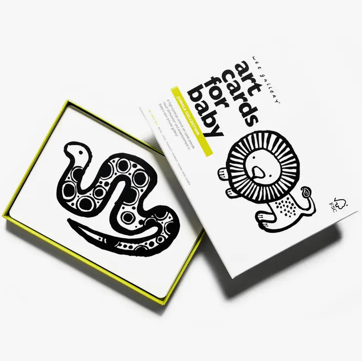 Zwart-wit kaarten baby | Jungle dieren (6 st.)