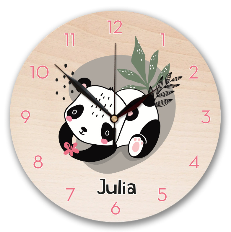 uitspraak zeven krijgen Houten klokje met naam - Panda jungle Meisje