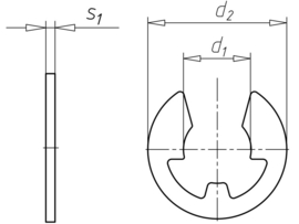 Borgring voor as 6 mm