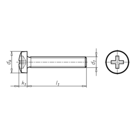 Lenskopschroef M5x30 met kruiskop DIN7985 VZ