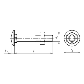 Würth Slotbout DIN 603 4.8 VZ 5x35