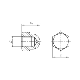 Zeskantdopmoer M4 DIN 1587 VZ