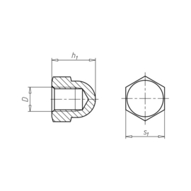 Zeskantdopmoer M5 DIN 1587 VZ