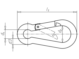 Karabijnhaak 5 x 50 mm DIN5299