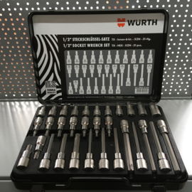 Dopsleutelset 1/2 Torx - Veeltand - 6kant - Wurth ZEBRA