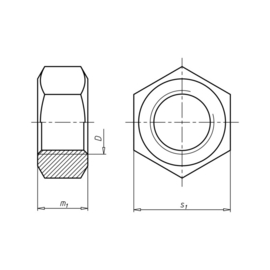 Zeskantmoer M12 DIN 934 VZ