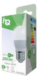 Led kogel e27 mini g45 3.4w 250lm 2700K