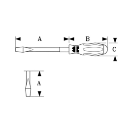 Sleufschroevendraaier ronde kling gleuf 1,2x8,0 ZEBRA