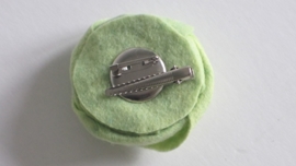 Vilten roos broche / haarspeld