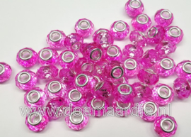 Facet, bubble pink,  per 10, gat 5 mm