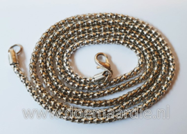 Halsketting, zilverkleur, snake. 39 cm. Totaal: 78 cm