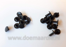 Holniet, black, 10 bij 10 mm. Per 10 of 100 paar