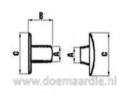 Holniet, zilver, bol, 6 mm, per 100 paar