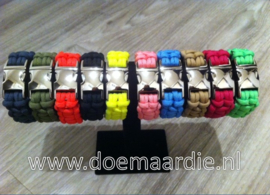 Paracord bracelet zwart, maat 20.