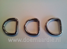 D ring gelast zilverkleurig, 29 mm x 3,5 mm