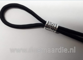 Zilverkleurige kraal, rondel met ster, gat 5 mm