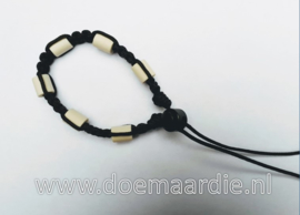 Keramiek armbandje met schuifstoppertje. 18/21 cm, origineel paracord type 1