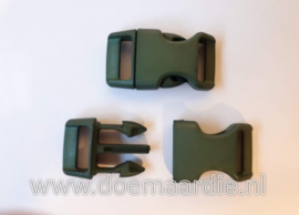 Buckle , klikgesp, Large army green, donker groen, doorvoer 20 mm