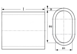 Klemkous, kabelklem, persklem, 16 mm, aluminium