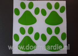 Sticker met 4 pootjes, verschillende kleuren.