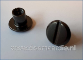 Boekschroef per 10, black 10 mm