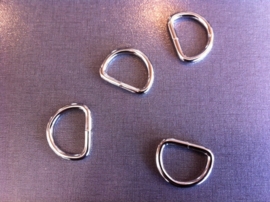 D ring gelast zilverkleurig, 16 mm x 2,7 mm, ook per 100