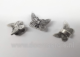 Metalen kraal, vlinder, gat 10 bij 8 mm