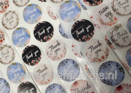 Stickertjes, bloem, thank you per 25