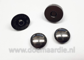 Magnetische drukknoop, gun metal, 14 mm