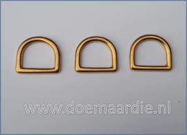 Massief messing D ring, 20 mm x 4,00 mm dik, extra hoog