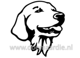 Golden retriever / labrador sticker, zwart of zilver.