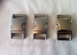 Buckle silver metal, klikgesp, middel. (5/8)