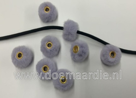 Fluffy kraal, licht paars, gat 4 mm