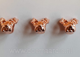 Hondje, gat 5 mm, rosé goud