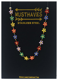 RVS verstelbare armband met bloemen