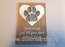 Houten bordje met pootje