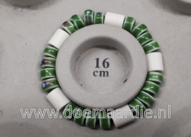 Keramiek, groen glans, gat ong 3 mm
