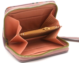 Hippe portemonnee, bloemen lavendel paars