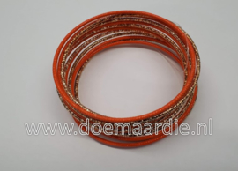 Armband, 13 stuks, oranje met goud