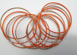 Armband, 13 stuks, oranje met goud