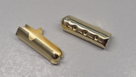Nestel, veterpinken, kort, goudkleur, lengte 18 mm