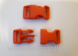 Buckle , klikgesp, Large oranje/rood, doorvoer 20 mm