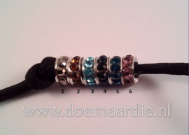 Rondel lavendel paars/lila met strass