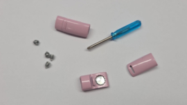 2 metalen magneetsluitingen, oud roze