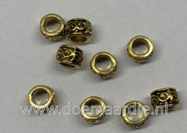 Kleine kraaltjes, Keltisch oud goudkleur, gat 3,1 mm, per 10