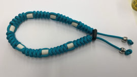 Round tekenhalsband 33 cm. Dark turquoise
