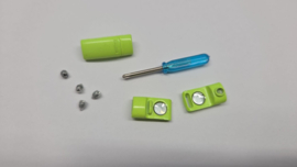 2 metalen magneetsluitingen, helder groen