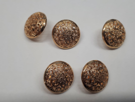 Knoopjes, goudkleur, 5 stuks, 15 mm
